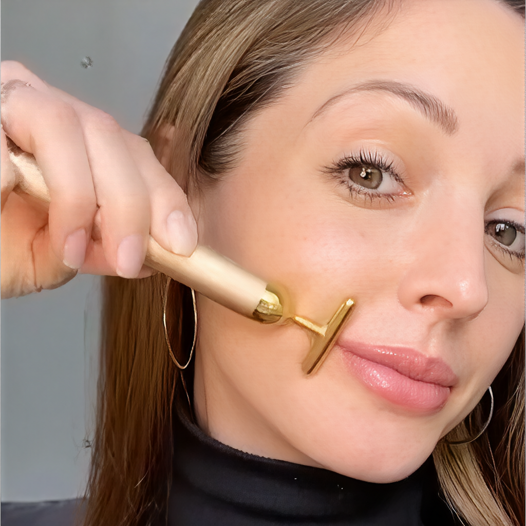 Massageador Facial Gold Vibratório Anti Rugas