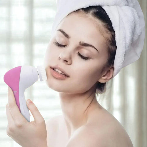 Escova Facial Elétrica 5 em 1 – Limpeza e Massagem