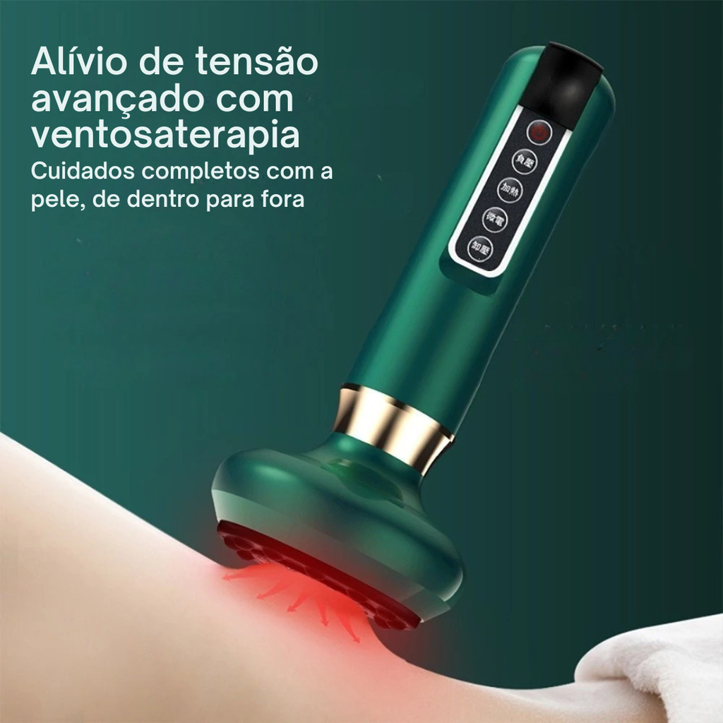 Massageador com Infravermelho e Pressão Negativa para Ventosaterapia e Drenagem Linfática