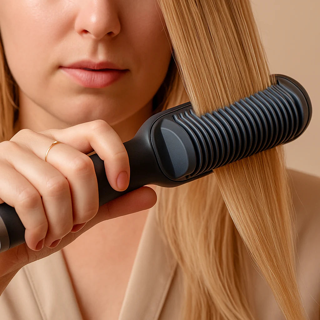 Escova Alisadora Elétrica 3 em 1 Anti Frizz