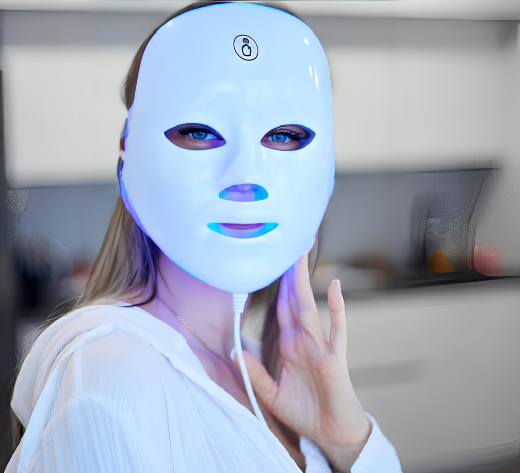 Máscara LED 7 Cores Fóton Terapia Antirrugas e Acne
