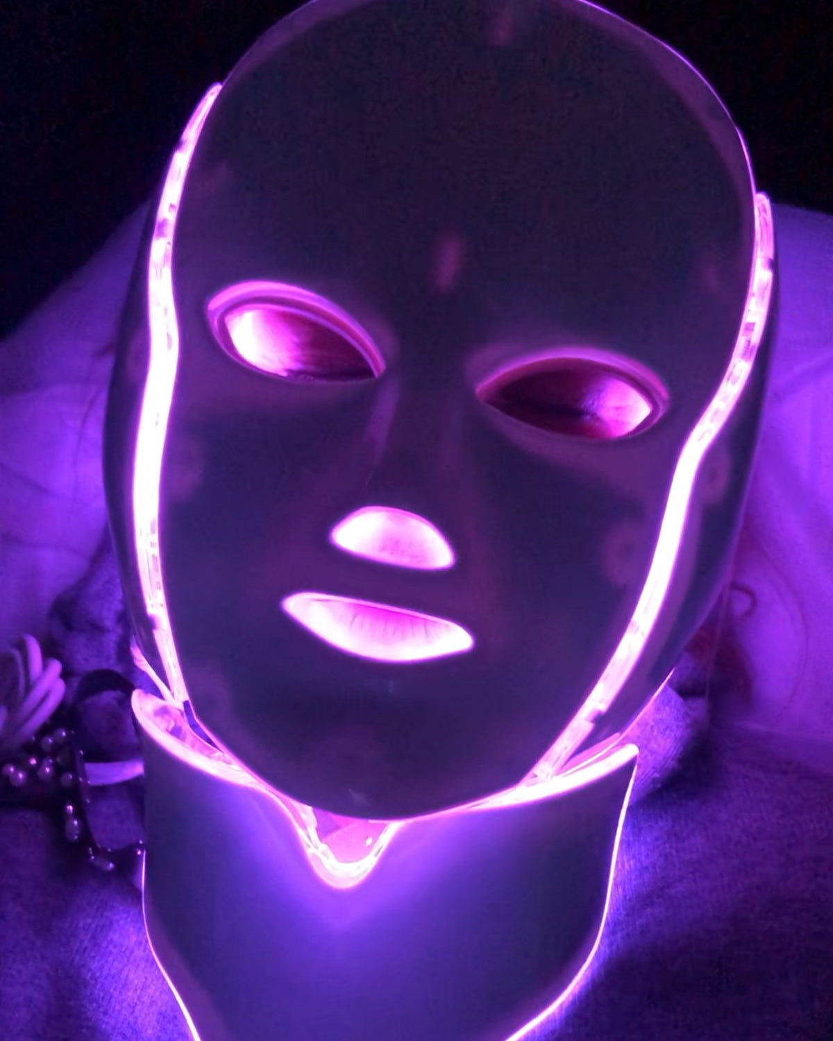 Máscara de LED Facial e Pescoço 7 Cores – Fototerapia Rejuvenescedora Profissional