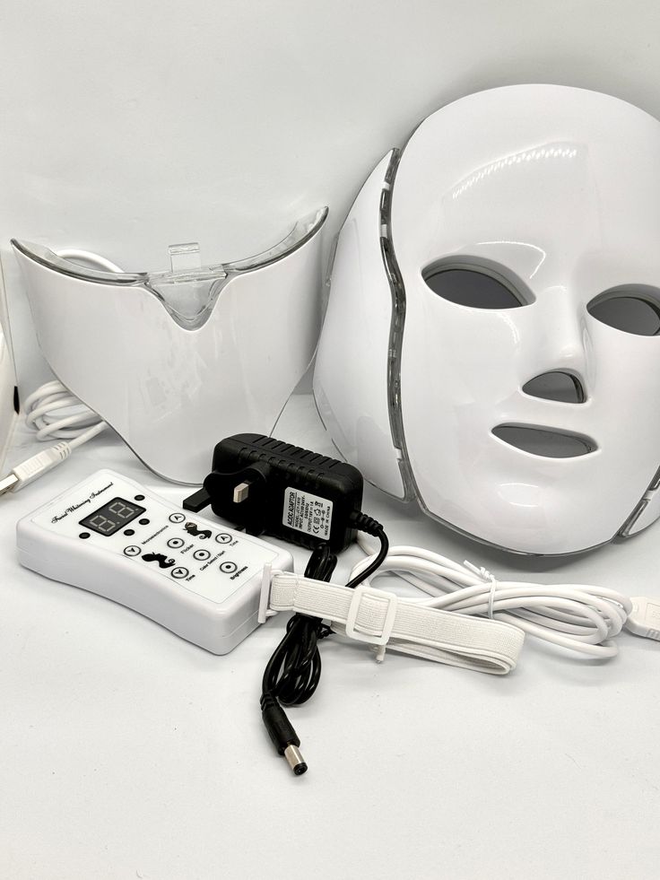 Máscara de LED Facial e Pescoço 7 Cores – Fototerapia Rejuvenescedora Profissional