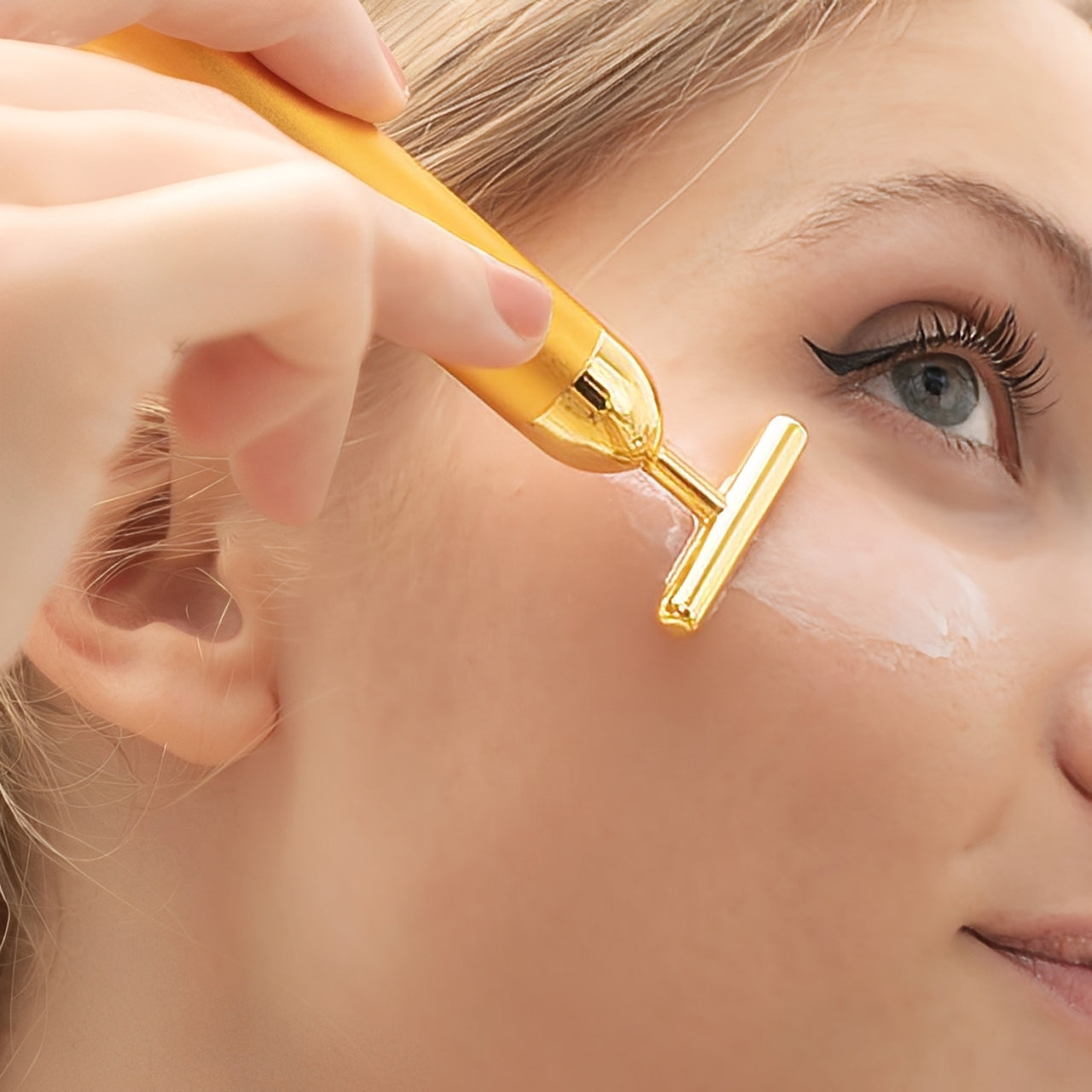 Massageador Facial Gold Vibratório Anti Rugas