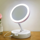 Espelho LED Portátil de Mesa com Aumento 10x