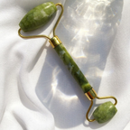 Rolinho de Pedra de Jade e Placa Gua Sha para Massagem Facial Anti Ruga