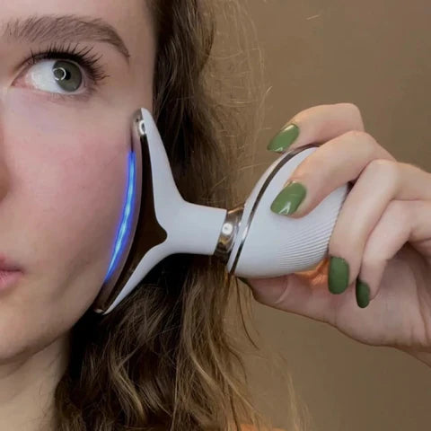 Massageador Rejuvenescedor LED para Pescoço e Rosto — Anti-Rugas